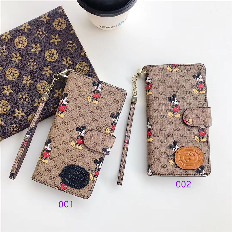 グッチ 全 機種 対応 手帳 型 スマホケース gucci ミッキー 