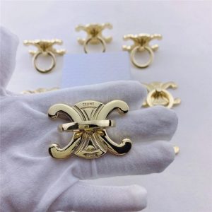 Alternative view of スマホリング ブランド CELINE アイフォンリング トリオンフ セリーヌ風 スマホリング アクセサリー ゴールド 人気 ファッションリング レディース バンカーリング おすすめ