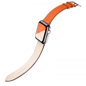 Alternative view of アップル ウォッチ エルメス バンド 本革 hermes風 apple watchバンドブランド バイカラー 38 40 42 44mm 腕時計 ベルト 交換 パロディ風  スマートウォッチ ベルト おしゃれ おすすめ バンド