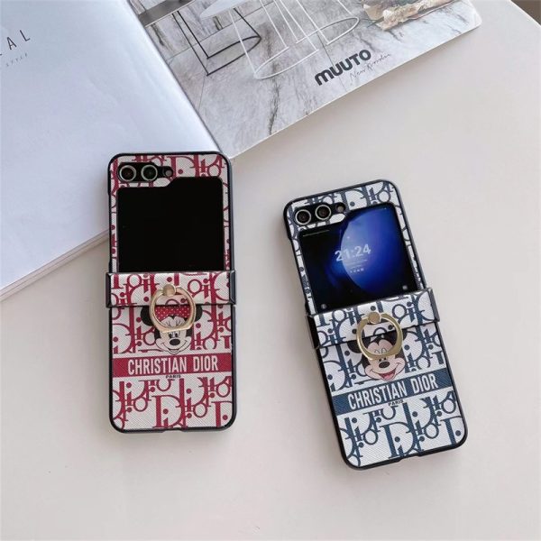 ギャラクシー フリップ ケース ディオール 折り畳み スマホケース ブランド スマホ ケース ミッキー ディズニー ギャラクシー flip5/4 ケース リング