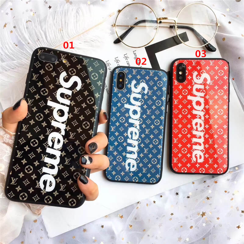 シュプリーム ヴィトン iphone11pro maxケース ペア LV Supreme 