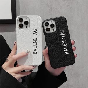 バレンシアガ iphone13/13proケース レザー BALENCIAGAロゴ iphone携帯ケース メンズ ブランド iphone12promax/11pro スマホケース シンプル ペア