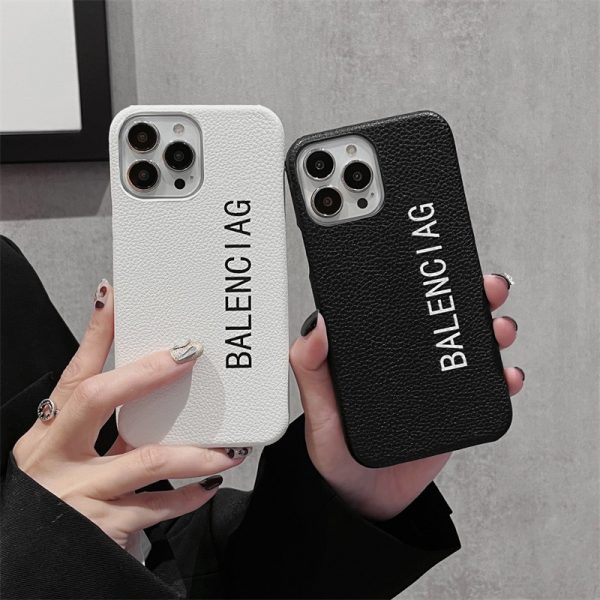 バレンシアガ iphone13/13proケース レザー BALENCIAGAロゴ iphone携帯ケース メンズ ブランド iphone12promax/11pro スマホケース シンプル ペア