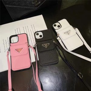 プラダ iphone14pro/14plusケース ショルダー 人気 iphone14promax/13/13proケース 肩掛け スタンド機能 iphone12/11 革ケース カード収納 背面