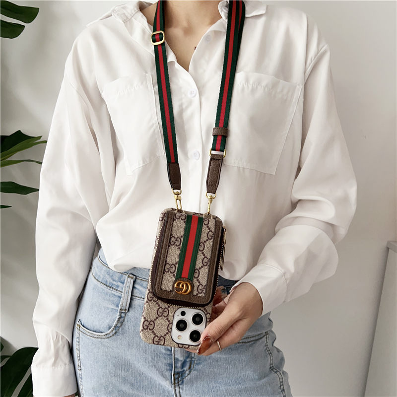 iphoneケース gucci iphone15 ケース ショルダー ブランド 財布