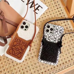 ロエベ iphone ケース ショルダー iphone16/16proケース loewe スマホショルダー ブランド 人気 iphone15/15proケース カード収納 iphoneケース 肩掛け