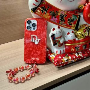 Alternative view of ディオール iPhone16/16proケース ハイブランド 大人 女子 iphone 赤 似合う ケース アイフォンケース チェーン 安い スマホカバー パロディ スーパーコピー