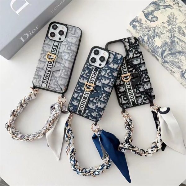 dior iphone16/16proケース 激安 ディオール アイフォン15/15pro スマホケース チェーン iphone15pro ケース コピー 刺繍 ハイブランド スマホカバー カード 収納 おしゃれ