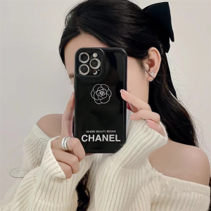 Alternative view of スマホケース ハイブランド iphone16/15 ケース シャネル カメリア chanel パロディ iphone ケース iphone14 ケース シンプル