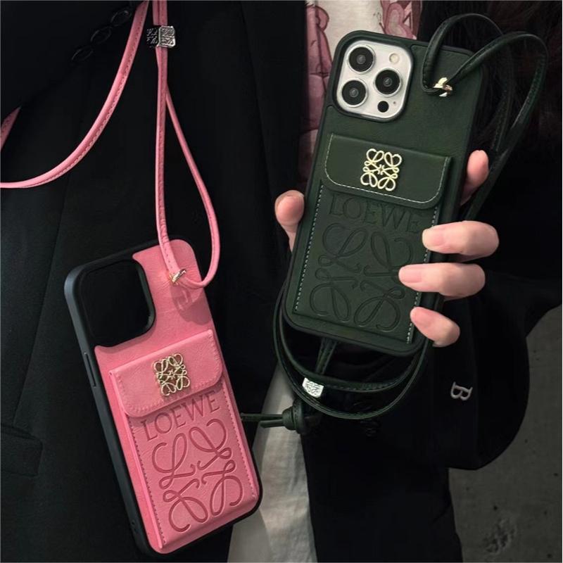 ロエベ iphone16/16plusケース ストラップ スマホケース ハイブランド 
