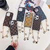iphone17/16ケース ルイヴィトン iphone17pro/16promax ケース チェーンストラップ iphone15 ケース ハイブランド iphone14ケース 大人可愛い スマホケース ヴィトン 風