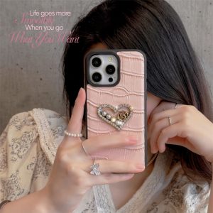 Alternative view of iphone17ケース グッチ風 かわいい アイホン17pro/17promax ケース iphoneケース クロコダイル iphone16 ケース ハイブランド iphone ケース キラキラ ストーン iphone16pro/15ケース 革 ブランド レディース
