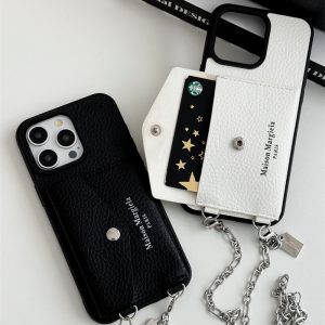 [ジャスミン2点 ケースティファイ　アイフォーン16カバー　マルジェラ財布 マルジェラ アイ フォン17/17pro ケース チェーン iphone16pro