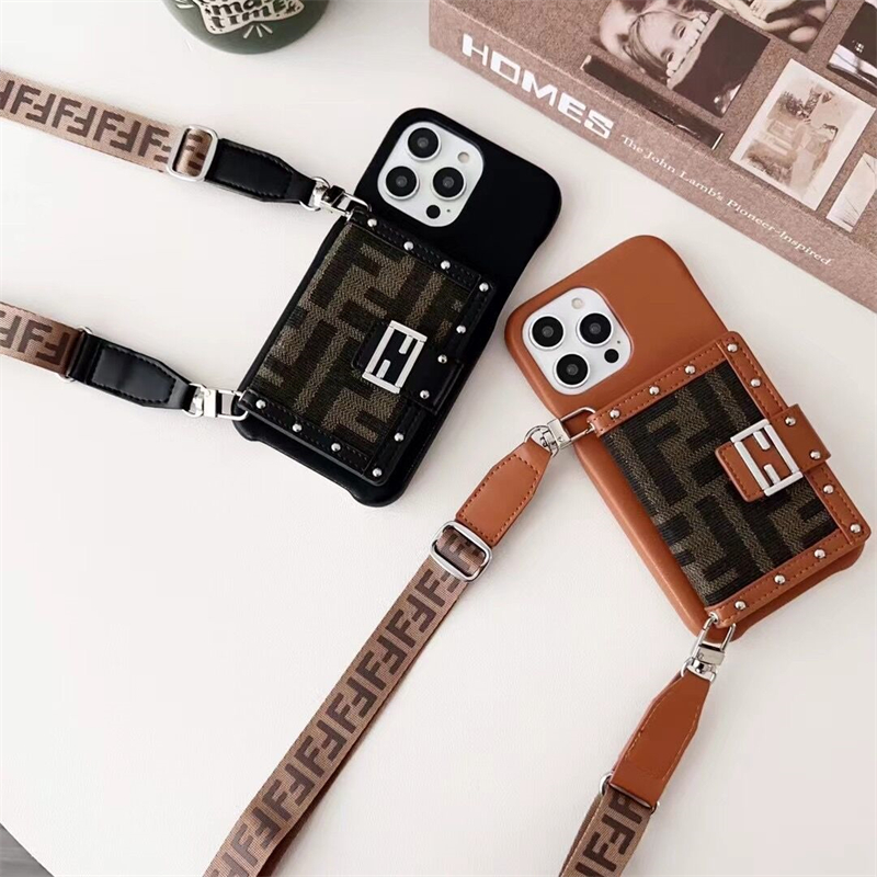 新品 FENDI 鋭敏 カードケース付き フェンディ iPhone X ケース 