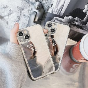 Alternative view of プラダ 風 iphone16 ケース iphone16pro/16promax ケース ミラー スマホケース 高級 ブランド 携帯カバー おしゃれ ハイブランド アイフォン15 ケース 大人 レディース iphone14/13 ケース ブランド