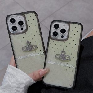 Alternative view of iphone16 ケース ヴィヴィアン iphone16pro ケース レディース ブランド iphone16promax ケース ドット柄 スマホケース キラキラ 動く iphone15/15pro ケース エレガント アイホン14/13/12 ケース 韓国