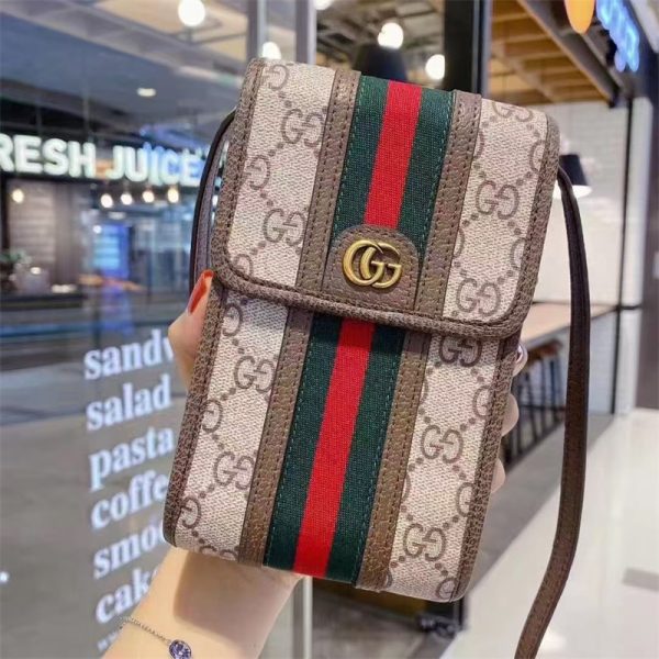 gucci スマホケース ショルダー 全 機種 対応 スマホポーチ gucci オフィ ディア 偽物 フォン ポーチ ハイ ブランド ミニ ショルダー バッグ 人気 ブランド スマホ ポシェット 縦 型 人気 ブランド