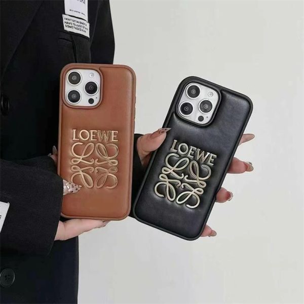 iphone16 ケース レザー iphone16pro/16promax ケース ロエベ iphone15/15pro ケース 大人 可愛い スマホケース ブランド loewe 携帯ケース iphone ケース おそろい ブランド