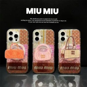 Alternative view of iphone16 magsafe 対応 ケース ブランド ミュウ ミュウ 風 iphone16pro/16promax ケース スマホケース 可愛い ブランド iphone15/14 ケース ホルダー 付き アイホンケース キラキラ iphone ケース 人気 ブランド 女性 30 代