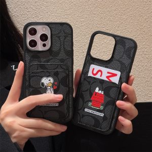 Alternative view of iphone17pro/16pro ケース coach スヌーピー iphone16/15 ケース iphone17promax/15pro ケース カード 収納 ハイ ブランド iphone14/13 ケース 大人 可愛い ブランド スマホケース おしゃれ 大人