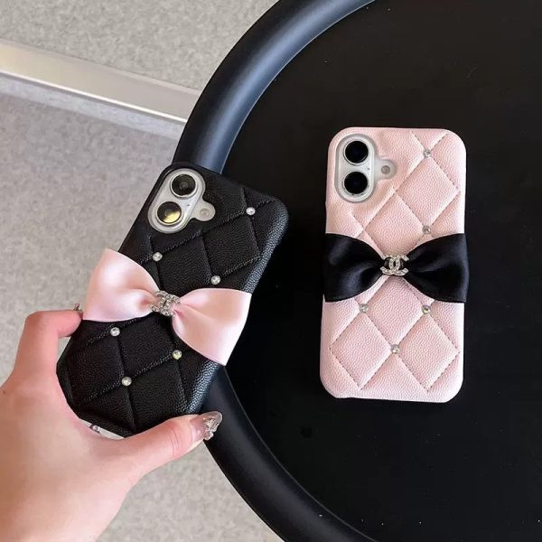 iphone ケース chanel パロディ リボン の スマホケース iphone16pro/15pro ケース 人気 ブランド 女子 iphone15/14/13 ケース 革 ブランド レディース アイホンケース 可愛い