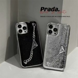 Alternative view of prada パロディ iphone17/16 ケース チェーン 付き iphone17pro ケース iphone17promax/16pro ケース ブランド アルミ ホイル iphone15/15pro ケース スマホケース おしゃれ ブランド iphone14/13/12ケース バンド 付き