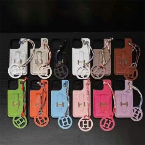 Alternative view of エルメス iphone17 ケース iphone17air/17pro ケース レザー ブランド iphone16e/16/16pro ケース カード 収納 ハイ ブランド iphone15/14/13 ケース チャーム 付き