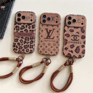 Alternative view of iphone17/16 ケース レザー 調 iphone17pro/17promax ケース ヴィトン風 iphone16pro/15pro ケース ストラップ 付き ブランド シャネル iphone ケース パロディ iphone15/14/13 ケース レディース ブランド dior iphone ケース パロディ ヒョウ柄