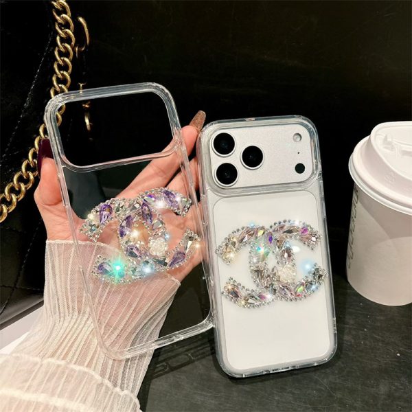iphone17/air ケース デコ ブランド iphone17pro/17promaxケース ラインストーン シャネル iphone16/16plus ケース パロディ 透明スマホケース アレンジ 韓国 iphone15/14/13 ケース キラキラ ブランド