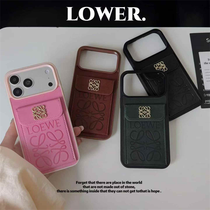 ロエベ iphone17 ケース ロエベ アナグラム iphone air/17proケース 背面ポケット ブランド iphone16/16pro ケース レザー ブランド iphone15/14/13 ケース 大人 おしゃれ 男女兼用 - 画像 (2)