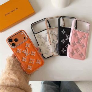 iphone17/17pro ケース キラキラ ブランド iphone16pro/16promax ケース ヴィトン モノグラム スマホケース ライン ストーン アイフォン15/15pro ケース レザー ブランド iphone14/13 ケース 大人 可愛い ブランド スマホケース おしゃれ キラキラ