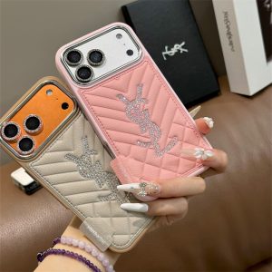 iphone17/17pro ケース サン ローラン iphone17promax/16pro ケース キラキラ ストーン iphone16/15 レザー ケース ブランド iphone15pro/14pro ケース キルティング iphone14/13 ケース 大人可愛い ブランド - 画像 (10)