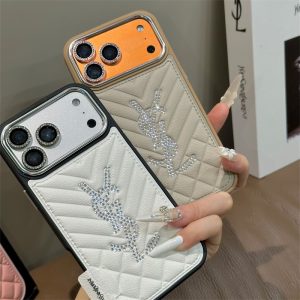 iphone17/17pro ケース サン ローラン iphone17promax/16pro ケース キラキラ ストーン iphone16/15 レザー ケース ブランド iphone15pro/14pro ケース キルティング iphone14/13 ケース 大人可愛い ブランド - 画像 (9)