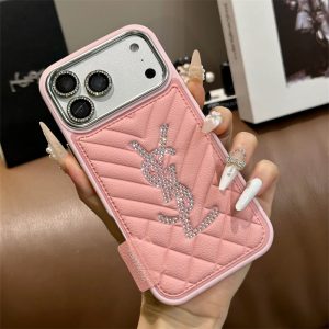 iphone17/17pro ケース サン ローラン iphone17promax/16pro ケース キラキラ ストーン iphone16/15 レザー ケース ブランド iphone15pro/14pro ケース キルティング iphone14/13 ケース 大人可愛い ブランド - 画像 (4)