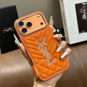 iphone17/17pro ケース サン ローラン iphone17promax/16pro ケース キラキラ ストーン iphone16/15 レザー ケース ブランド iphone15pro/14pro ケース キルティング iphone14/13 ケース 大人可愛い ブランド - 画像 (5)
