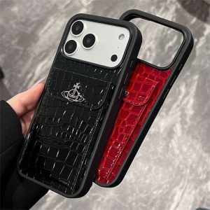 ヴィヴィアン ウエスト ウッド iphone18pro/17pro ケース iphone17/16 ケース クロコ iphone16pro/16promax ケース レザー ブランド iphone15/14/13 ケース カード 収納 ハイ ブランド 大人 かわいい iphone ケース - 画像 (8)