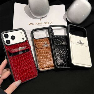 ヴィヴィアン ウエスト ウッド iphone18pro/17pro ケース iphone17/16 ケース クロコ iphone16pro/16promax ケース レザー ブランド iphone15/14/13 ケース カード 収納 ハイ ブランド 大人 かわいい iphone ケース