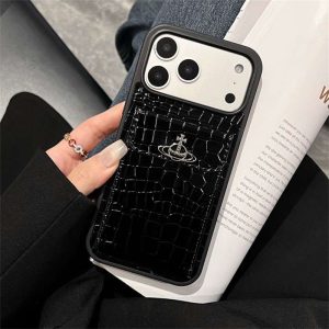 ヴィヴィアン ウエスト ウッド iphone18pro/17pro ケース iphone17/16 ケース クロコ iphone16pro/16promax ケース レザー ブランド iphone15/14/13 ケース カード 収納 ハイ ブランド 大人 かわいい iphone ケース - 画像 (4)