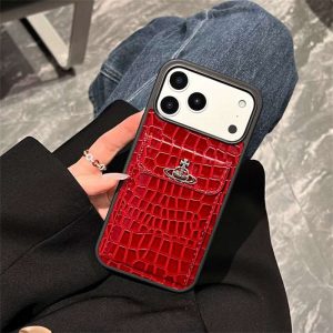 ヴィヴィアン ウエスト ウッド iphone18pro/17pro ケース iphone17/16 ケース クロコ iphone16pro/16promax ケース レザー ブランド iphone15/14/13 ケース カード 収納 ハイ ブランド 大人 かわいい iphone ケース - 画像 (3)