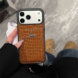 ヴィヴィアン ウエスト ウッド iphone18pro/17pro ケース iphone17/16 ケース クロコ iphone16pro/16promax ケース レザー ブランド iphone15/14/13 ケース カード 収納 ハイ ブランド 大人 かわいい iphone ケース - 画像 (6)