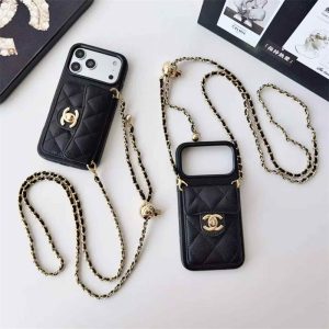 chanel iphone18promax ケース iphone18pro/17pro ケース シャネル パロディ iphone17/16/15 肩掛け ストラップ ブランド iphone15pro/15promax ケース カード収納 ブランド iphone ケース レザー ブランド キャビアスキン - 画像 (8)
